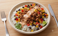 Southwest Chicken with BBQ Yogurt drizzle on Cilantro Lime Rice